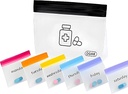 Pill Pouches Taschen für Reisen Wiederverwendbar, 7 Tage Farbige Mini-Kunststoff-Taschen, Reise Pille Organizer, kleine Pillen-Taschen & große Reise Pillen-Container, Medizin Aufbewahrungstasche, Clear Lock Bags | Inc. Pill Cutter