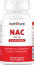 NAC-kiegészítés N-acetil-cisztein májkiegészítés szelénnel és molibdénnel a máj-egészségügyhöz 124; N-acetil-cisztein 600 mg 100 kapszula