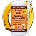 Natural Dog Company Wild Alaskan Lachs Öl Formel mit Omega 3, Fischöl für Hunde Beilage, Haut und Mantel Hundeöl, juckendes Relief, Immununterstützung für Gelenke & Herz, Lebensmittel Topper, 16 Unzen.