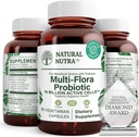 Natural Nutra Ultimate Flora probiotic for Women and Men, Helps Improvements Digestion, Contributions to General Health, Promotes Immunrendszer, Multi- Strain with Lactobacillus, Acidophilus, 60 Capsules