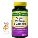 Spring Valley Super-B-vitamin Komplex kalcium-karbonát, aszkorbinsav 100 tabletta Bundle Lual 45 Diabetes dekódolva