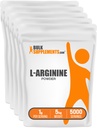BulkSupplements.com L- Arginine Powder - Arginine Supplement, Nitric Oxide Supplement, Unflavoled & Gluten Free, 1 g per Serving, 1 kg (5 kg-os csomag) (11 db)
