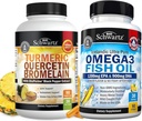 Kurkuma quercetin bromelain kiegészítéssel (1 hónapos ellátás) Plusz háromszoros erő Omega 3 Halolaj Softgels (1 hónapos ellátás)