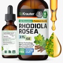 BIO KRAUTER Rhodiola Rosea Supplement Liquid - Pure Rhodiola Rosea Tinktúra - Vegan Calmness Support - Alkohol és cukor mentes kivonat 2 Fl.Oz.