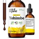 Wild & Organic Yohimbe kiegészítők Férfi és Nők számára - 5 mg Yohimbine Folyékony kivonat cseppek - Pausinystalia Yohimbe Bark tinktúra - Vegán, Alkoholmentes - 2 fl oz
