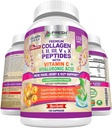 FRISS HEALTHCARE Multi Collagen Pills I, II, III, V & X Peptides C-vitaminnal, hialuronsav - Támogatja egészséges haj, bőr, köröm és ízületek - 120 Kosher kapszula