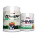 EHP Labs OxyShred + OxyGreens Bundle - Termogenikus pre workout por és aprító kiegészítés, Klinikailag bevált Pretosking Powder - Napi Super Greens Powder, Spirulina Powder, Greens Superfood Powder