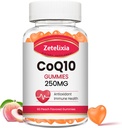 CoQ10 gumik, 5X Jobb abszorpciós koenzim Q10 celluláris energia és antioxidáns támogatás, 60 Peach gumik