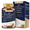 Totaria NMNH (dihidronikotinamid mononukleotid), NMN Alternatív kiegészítés w / Niacinamid (B3-vitamin), Quercetin, Trans- Resveratrol, Support NAD +, Skin Cell Health *, Anti- Aging & Energy, 120 Caps