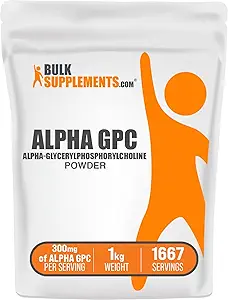 BulkSupplements.com Alpha GPC Powder - Kolin kiegészítők, Alpha GPC 300mg - Acetylcholine kiegészítők, Flavored & Gluten Free, 600mg per Serving, 5kg (11 £) (5-ös csomag)
