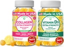 Lunakai Collagen és D3-vitamin gumik Bundle - Non-GMO anti-öregedés kiegészítők a férfiak és nők - Immunitás, Csont- és hangulattámogatás Gumi felnőttek - 30 napos ellátás