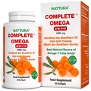 Nattura Complete Omega 3-6-7-9, Tiszta tengeri Buckthorn olaj, európai minőség, finomítatlan, hideg, préselt egész tenger Buckthorn Wild bogyók - 1,200mg - 2 palackok