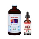 LIQUIDHEALTH Neurological Nootropic Focus Supplement & Organic Metil B12 5000µg Vitamin cseppek Tart Cherry Juice Immuntámogatás, Javított memória & koncentráció, Természeti energia, Teljes egészség