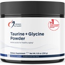 Dizájn az egészség Taurin + Glicin Powder - Amino Ampids az egészséges öregedés - Támogatja a celluláris, Metabolikus és szív egészség - Non-GMO ízesített aminosav por (250 g)