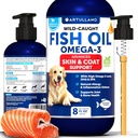 Omega 3 halolaj kutyáknak - Jobb, mint lazac olaj - bőr és coat védelmi folyadék kiegészítés allergia enyhítésére - magas EPA & DHA shedding, mobilitás, viszketés, közös & csont egészségügyi támogatás - 8 FL OZ