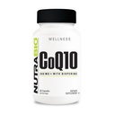 NutraBio CoQ10 Diétás kiegészítés bioperinnel, egészséges szív funkció és celluláris energia termelés, 200mg - 60 kapszula