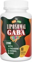 Liposzómás GABA-val L- Theanine kiegészítők 1200mg - Magas abszorpciós GABA Komplex Ashwagandha, Kamilla, Tart Cherry Herbal kiegészítők férfiak és nők, 60 Softgels