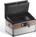 Glosen Medicine Lock Box, lock medicine box, Security Lock Boxs Medium Black Medicine 12 x 7.68 x 7.87 Inch, First Aid Key Safe Box for Medication