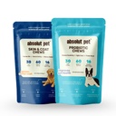 Absolut Pet Probiotic + Skin & Coat Dog Chews, Gut Health & Shine | Combo