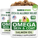 BARK & SPARK Omega 3 kutyáknak - 360 halolaj kezelés kutyasütésre, bőrallergia, Itch Relief, Hot Spots kezelés - Joint Health - Skin and Coat Supplement - EPA & DHA Fatty Acids - Lazacolaj
