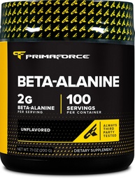 Primaforce Beta Alanine Powder, Unflavored, 200 Gram - Gluten Free, Non-GMO kiegészítés férfiak és nők számára