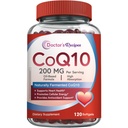 Doctor's Recipes CoQ10 200mg Per Serving, High Absorption Coenzyme Q10 Supplement with Olive Oil, Heart & Vascular Health, Energy Production & Antioxidant Support, 2 Month Supply, 120 Softgels