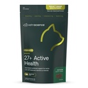 VetriScience Senior 27 + Active Health Chews, Nu Cat Daily Multivitamin Senior Cats, Kiegyenlített vitaminok, Ásványok és antioxidánsok, Egészséges öregedés és Wellness támogatás, Hal, 30 gróf