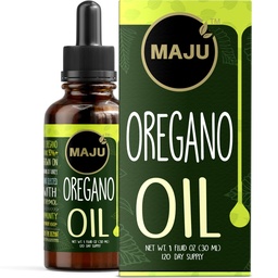 Maju Superfoods Oregano Oil Drops, Potent 90% + Carvacrol (1 fl Oz) Wild Mediterranean Essential Oil of Oregano Liquid, Aceite de Oregano, Immune and Seasonal Support
