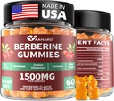 Berberine Ceylon fahéjas gumival - 1500mg Berberine HCI-kiegészítés krómmal, kurkuma és tejritkulással - Immuntámogatás - nők és férfiak részére - 60 Sugar Free Gumies