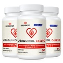 Ubikinol CoQ10- 600mg- Softgel, Active Coq10 Ubikinol kiegészítés E-vitaminnal és Omega 3, 6, 9, Magas abszorption- Coenzim- Q10, Erőteljes antioxidáns az energiatermeléshez, tesztelt, 180 Count