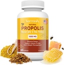 Bee Pollen Propolis Royal medúza kivonat, szentjánoskenyér, tiszta immunpótló kiegészítés, gluténmentes, vegetáriánus kapszula, 1000 mg