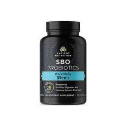 Ancient Nutrition Probiotics for Men, SBO Probiotics Men 's Once Daily 30 Ct, for Healthly Digestion and Immune System Function Support, 25 Million CFU * Per Serving