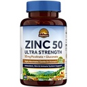 Vitaliown Chelated Cink 50 mg, Cink Picolinate & Gluconate, 60 Veggie Capsules, Well- Absorbed, Immunrendszer, Egészséges bőr & Development, Vegan, NO Gluten, Non-GMO