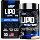 Nutrex Lipo 6 Éjszakai Fat Burner - 124; Melatonin Alvási Aid & Súly Loss Diet Pills for Men and Women - 124; Night Time Metabolic Booster Applicant Applicant 124; 30 Servings (1)