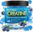 Kreatin-monohidrát gumik férfiak és nők részére 120 CT - 5600mg kreatin-monohidrát per szerving, rágóképes kreatin-monohidrát izmok és energia boost, cukor mentes, vegán (áfonya ízű)