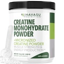 Mikronizált kreatin-monohidrát por - Post Workout Recovery Drink - Izom, Erő és Energia Termelés - 5g ízesítetlen, nem-GMO, Vegán és glutén mentes kreatin por férfiaknak - 60 szervadékok