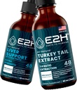 E2H: Májfenntartó kiegészítés és Törökország Tail Gomba Extract 124; Vegán, Non-GMO - 2 Fl Oz Minden (4 Fl Oz Total) - Bundle