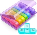 AUVON Weekly Pill Organizer 3 alkalommal egy nap, nagy 7 napos Pill Box 3 alkalommal egy nap külön konténer, hordozható Pill esetben gyógyszeres, vitaminok, halolaj és kiegészítők