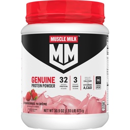 Izom Milk Eredeti fehérje por, szamóca 'N Crème, 1,93 Pounds, 13 Servings, 32g protein, 3g Sugar, Kalcium, Vitaminok A, C & D, NSF Certified for Sport, Energizing Snack, Packaging May Vary