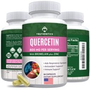 TRUTHENTICS Quercetin Bromelainnel és cinkkel 1050 mg - Premium cink Quercetin Immun-, Légzőszervi és Szezonális Supplements - Non-GMO, Gluten Free - 60 Veggie Capsules