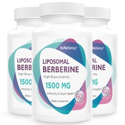 Berberine HCL kiegészítés 1500mg - magas biohasznosulás Liposomal Berberine kapszula nőknek és férfiaknak, AMPK aktivátor a szív- és érrendszeri egészségért, cukormentes, nem-GMO, 180 Softgels