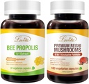 Lovita Bee Propolis Kapszula & Premium Reishi gombák Nutritents Bundle. Táplálékkiegészítés támogatja a jobb táplálkozást és az általános jólétet