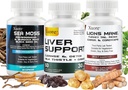 Sea Moss, Black Seed Oil,Mushroom & Herb Supplement mit Lions Mane, Turkey Tail, Reishi, Cordyceps, Chaga, And Liver Cleanse und Detox & Repair - mit Milchdistel,All In One Supplment (3 Pakete).