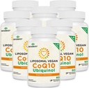 1000mg Liposzomális CoQ10 Ubikinol, 480 Vegán Softtell, magas abszorpció Ubikinol CoQ10 kiegészítés, Q10 koenzim aktív antioxidáns formája a szívműködés és az energiatermelés érdekében