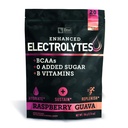 Enhanced Electrolyte Powder Stick Packs (Málna Guavava 124; 20 Packets) w / 0 Sugar + BCAAs + B- Vitamins Electrolyte Supplement w Kálium Cink & Magnézium for Hydration - Keto Electrolytes