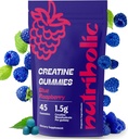 Creatine Monohydrate Gumies for Men and Women - Easy to Digest, Vegan, Gluten- Free, Non-GMO, 1,5 g Creatine per Gumi - 45ct (45 gróf, kék málna)