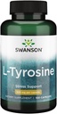 Swanson L- tirozin - Aminosav kiegészítés Promóciós stressz támogatás, kognitív funkció, és mentális tisztaság - Segíti a teljes agy egészség - (100 kapszula, 500mg minden)