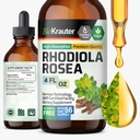 BIO KRAUTER Rhodiola Supplement Liquid - Pure Rhodiola Rosea Tinkture for Calmness Support - Alkohol és cukor mentes kivonat - 4 Fl.Oz.