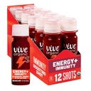 Vive Organic Energy Shot + Immuntámogatás, Immunvédelmi Ashwagandha, Green Tea & koffein, Gluten Free, Vegan, Energy and Focus, 2 Fl Oz (12-es csomag)