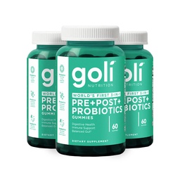 Goli Nutritional Supplement, Pre + Post + Probiotics Gumi - 180 Count - World 's First 3-in1 Gluten- Free, Vegan, Non-GMO, and Gelatin- Free.